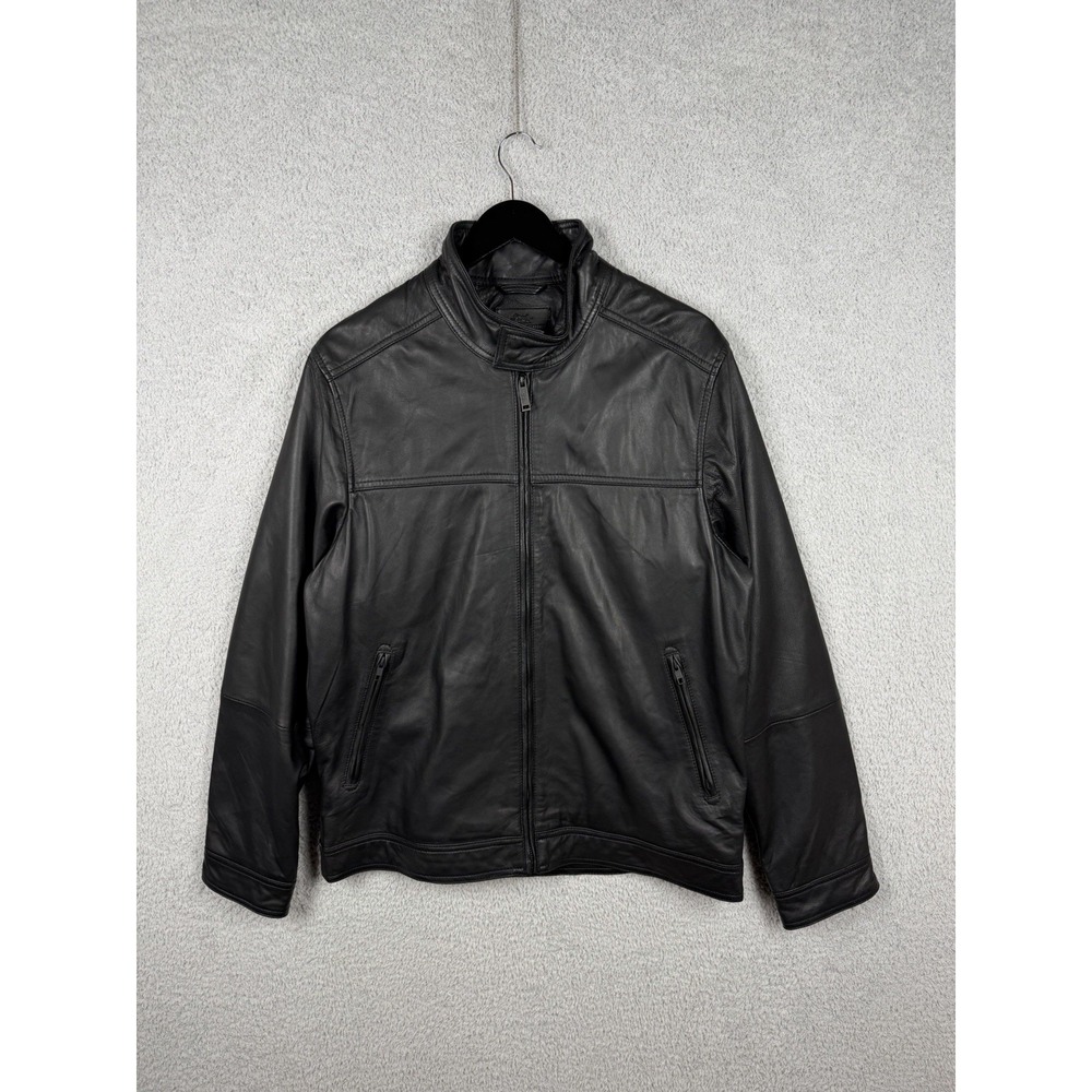 Rodd & Gunn Cromwell Leather Jacket Mens Size L Black Genuine Leather